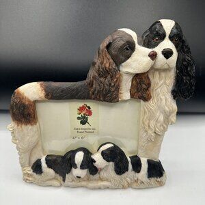 Springer Spaniel 3D Photo Picture Frame Hand Painted Tabletop Dog Family 4"x6"